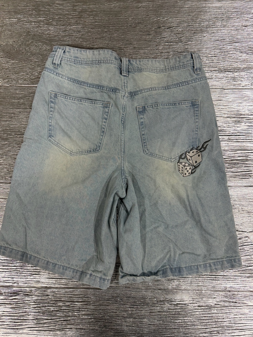RSQ Light Blue Relaxed Men's Jeans with Dice Pocket Graphic